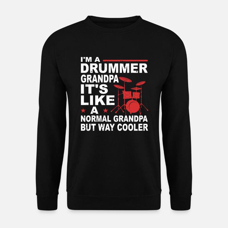 Schlagzeuger Opa Schlagzeugspieler Großvater - Unisex Pullover - Schwarz