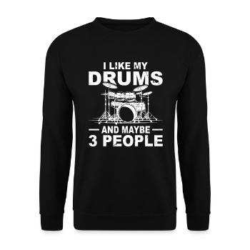 Batteur de batterie-batteur batteur batteur - Sweat-shirt Unisexe - noir - Devant - Alina (178cm) & Michal (187cm)