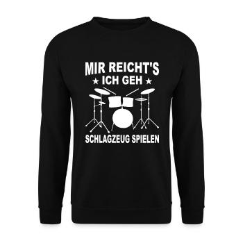 Schlagzeuger Geschenk Schlagzeug Spieler Drummer - Unisex Pullover - Schwarz - Vorne - Alina (178cm) & Michal (187cm)