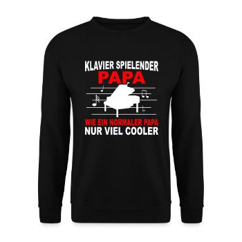 Klavierspieler Geschenk Klavier Flügel Pianist - Unisex Pullover - Schwarz - Vorne - Alina (178cm) & Michal (187cm)
