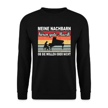 Klavierspieler Klavier Geschenk Flügel Pianist - Unisex Pullover - Schwarz - Vorne - Alina (178cm) & Michal (187cm)