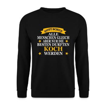 Bester Koch Kochen Kochkunst Geschenk Beruf - Unisex Pullover - Schwarz - Vorne - Alina (178cm) & Michal (187cm)