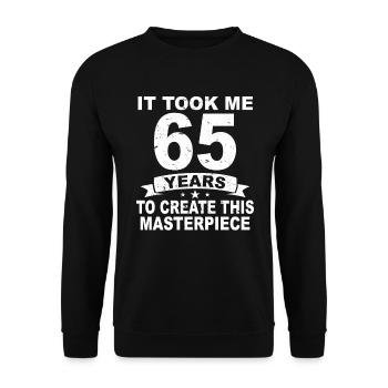 65 ans anniversaire anniversaire 65 anniversaire cadeau 65 ans - Sweat-shirt Unisexe - noir - Devant - Alina (178cm) & Michal (187cm)