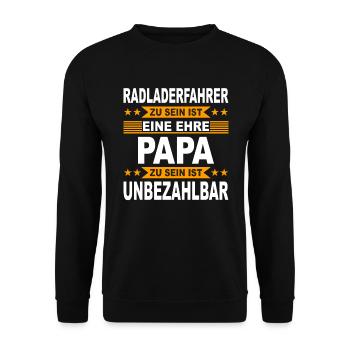 Radladerfahrer Geschenk Radlader Teleskoplader - Unisex Pullover - Schwarz - Vorne - Alina (178cm) & Michal (187cm)