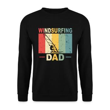 Windsurfing Dad Windsurfer Geschenk Windsurfen - Unisex Pullover - Schwarz - Vorne - Alina (178cm) & Michal (187cm)