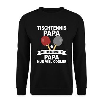 Tischtennis Papa Tischtennisspieler Geschenk - Unisex Pullover - Schwarz - Vorne - Alina (178cm) & Michal (187cm)