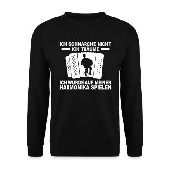 Harmonika Harmonikaspieler Geschenk Ziehharmonika - Unisex Pullover - Schwarz - Vorne - Alina (178cm) & Michal (187cm)