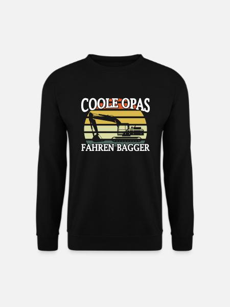 Baggerführer Geschenk Baggerfahrer Opa Bagger - Unisex Pullover - Schwarz