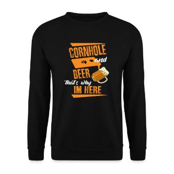 Cornhole - Unisex Pullover - Schwarz - Vorne - Alina (178cm) & Michal (187cm)