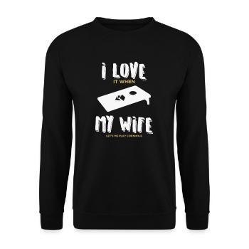 Cornhole - Unisex Pullover - Schwarz - Vorne - Alina (178cm) & Michal (187cm)