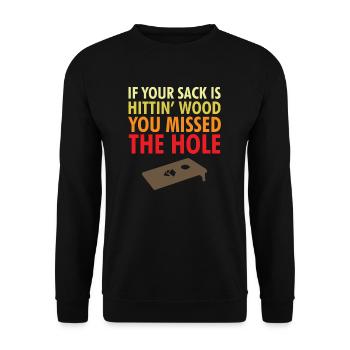 Cornhole Gift Cornhole Lover Shirt Cornhol - Unisex Sweatshirt - black - Front - Alina (178cm) & Michal (187cm)