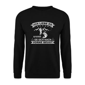 Angler Geschenk Fischen Fischer Spruch Angeln - Unisex Pullover - Schwarz - Vorne - Alina (178cm) & Michal (187cm)