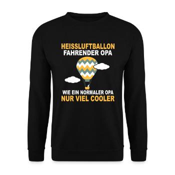 Heißluftballon Geschenk Ballonfahrt Gasballon - Unisex Pullover - Schwarz - Vorne - Alina (178cm) & Michal (187cm)