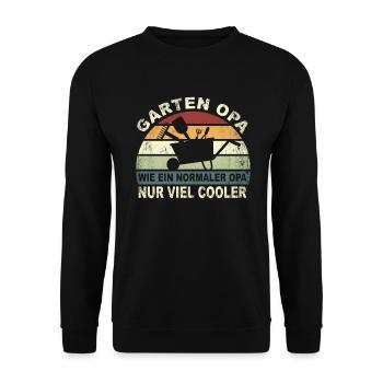 Garten Opa Geschenk Gärtner Großvater Gärtnerei - Unisex Pullover - Schwarz - Vorne - Alina (178cm) & Michal (187cm)