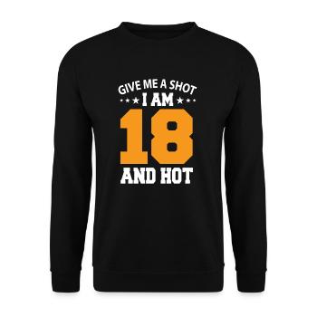 18th birthday - Unisex Sweatshirt - black - Front - Alina (178cm) & Michal (187cm)
