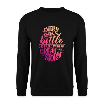 Wein - Unisex Pullover - Schwarz - Vorne - Alina (178cm) & Michal (187cm)