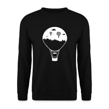 Hot Air Balloon Gift Hot Air Balloon Balloon Ride - Unisex Sweatshirt - black - Front - Alina (178cm) & Michal (187cm)