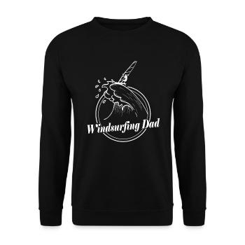 Windsurfing Dad Windsurfer Geschenk Windsurfen - Unisex Pullover - Schwarz - Vorne - Alina (178cm) & Michal (187cm)