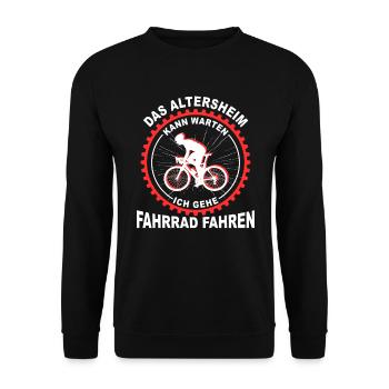Fahrradfahrer Geschenk Radfahrer Fahrrad Rentner - Unisex Pullover - Schwarz - Vorne - Alina (178cm) & Michal (187cm)