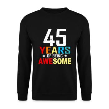 45 ans anniversaire anniversaire 45 anniversaire cadeau 45 ans - Sweat-shirt Unisexe - noir - Devant - Alina (178cm) & Michal (187cm)