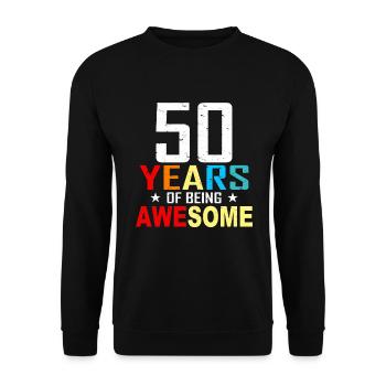 50 ans anniversaire anniversaire 50 anniversaire cadeau 50 ans - Sweat-shirt Unisexe - noir - Devant - Alina (178cm) & Michal (187cm)
