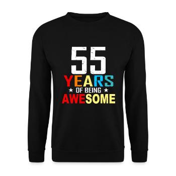 55 years Birthday 55 Birthday Gift 55 years - Unisex Sweatshirt - black - Front - Alina (178cm) & Michal (187cm)