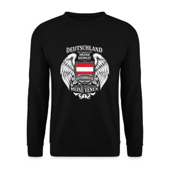 Österreich - Unisex Pullover - Schwarz - Vorne - Alina (178cm) & Michal (187cm)