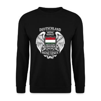 Ungarn - Unisex Pullover - Schwarz - Vorne - Alina (178cm) & Michal (187cm)