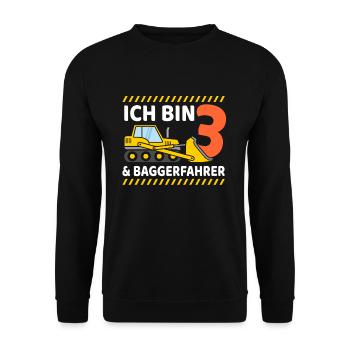 3. Geburtstag - Unisex Pullover - Schwarz - Vorne - Alina (178cm) & Michal (187cm)