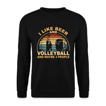 Volley-ball volleyball de bière Sport cadeau - Sweat-shirt Unisexe - noir - Devant - Alina (178cm) & Michal (187cm)