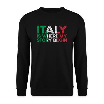Italy - Unisex Sweatshirt - black - Front - Alina (178cm) & Michal (187cm)