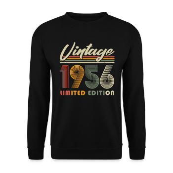 1956 Vintage Vintage Retro Birthday - Unisex Sweatshirt - black - Front - Alina (178cm) & Michal (187cm)