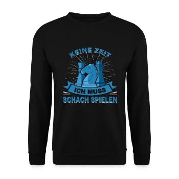 Schachbrett Schach Matt Geschenk Schachspieler - Unisex Pullover - Schwarz - Vorne - Alina (178cm) & Michal (187cm)