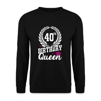 40th birthday - Unisex Sweatshirt - black - Front - Alina (178cm) & Michal (187cm)