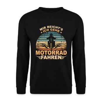 Biker Motorrad Fahren Geschenk Motorradfahrer - Unisex Pullover - Schwarz - Vorne - Alina (178cm) & Michal (187cm)