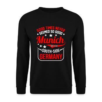 Munich - Unisex Sweatshirt - black - Front - Alina (178cm) & Michal (187cm)