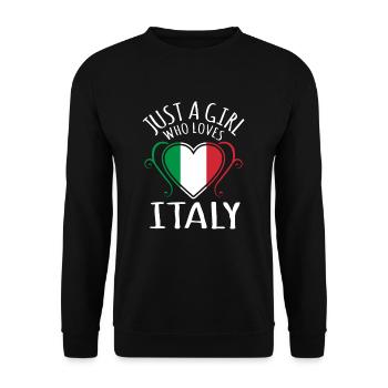 Italy - Unisex Sweatshirt - black - Front - Alina (178cm) & Michal (187cm)