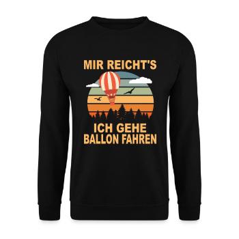 Heißluftballon Geschenk Ballonfahrt Gasballon - Unisex Pullover - Schwarz - Vorne - Alina (178cm) & Michal (187cm)