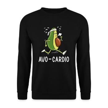 Avocado Laufen Lustig Geschenk - Unisex Pullover - Schwarz - Vorne - Alina (178cm) & Michal (187cm)
