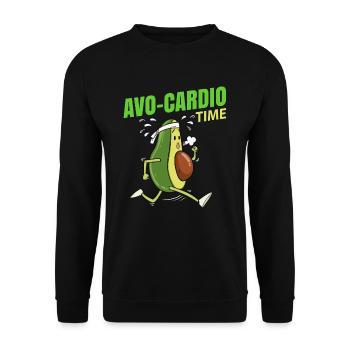 Avocado Laufen Lustig Geschenk - Unisex Pullover - Schwarz - Vorne - Alina (178cm) & Michal (187cm)