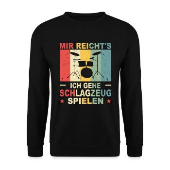 Schlagzeuger Geschenk Schlagzeug Spieler Drummer - Unisex Pullover - Schwarz - Vorne - Alina (178cm) & Michal (187cm)