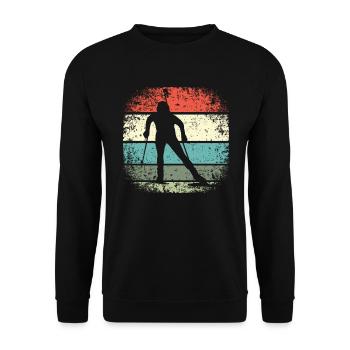 Biathlon Gift Biathletes Sports Legend - Unisex Sweatshirt - black - Front - Alina (178cm) & Michal (187cm)