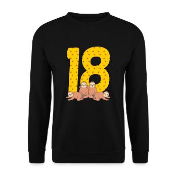 18th birthday - Unisex Sweatshirt - black - Front - Alina (178cm) & Michal (187cm)