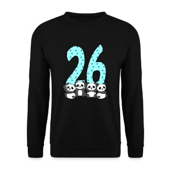 26. Geburtstag - Unisex Pullover - Schwarz - Vorne - Alina (178cm) & Michal (187cm)