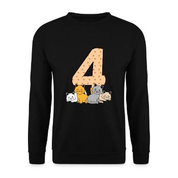 4th birthday - Unisex Sweatshirt - black - Front - Alina (178cm) & Michal (187cm)