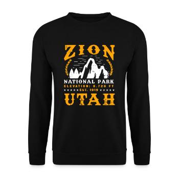 Zion National Park Utah USA Amerika - Unisex Pullover - Schwarz - Vorne - Alina (178cm) & Michal (187cm)