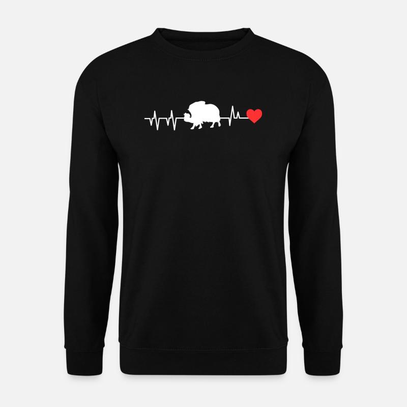 Moschusochsen herzschlag geschenk - Unisex Pullover - Schwarz