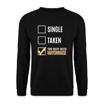 L’amour, le cadeau de la mayonnaise mange - Sweat-shirt Unisexe - noir - Devant - Alina (178cm) & Michal (187cm)