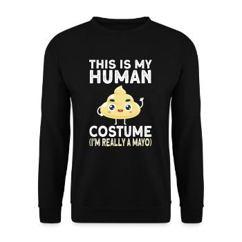 Nettes Mayonnaise-kostüm-geschenk - Unisex Pullover - Schwarz - Vorne - Alina (178cm) & Michal (187cm)