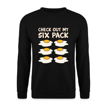 Ei Sixpack Geschenk - Unisex Pullover - Schwarz - Vorne - Alina (178cm) & Michal (187cm)